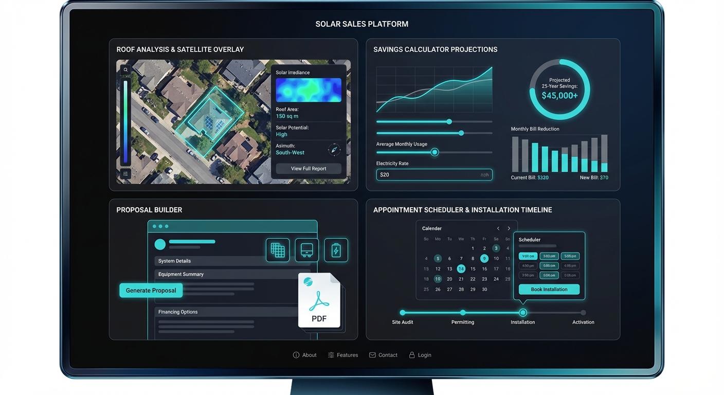 Solar sales dashboard powered by Appendment AI