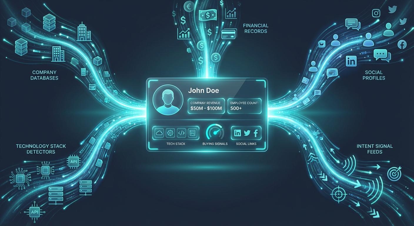 GoHighLevel contact enrichment with 50+ data points flowing into CRM